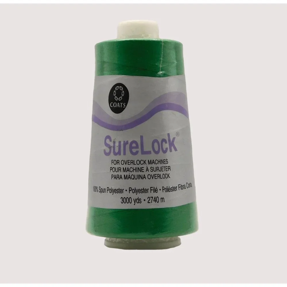 Coats Surelock Overlock Machine Polyester Thread Emerald Green 3000 Yards